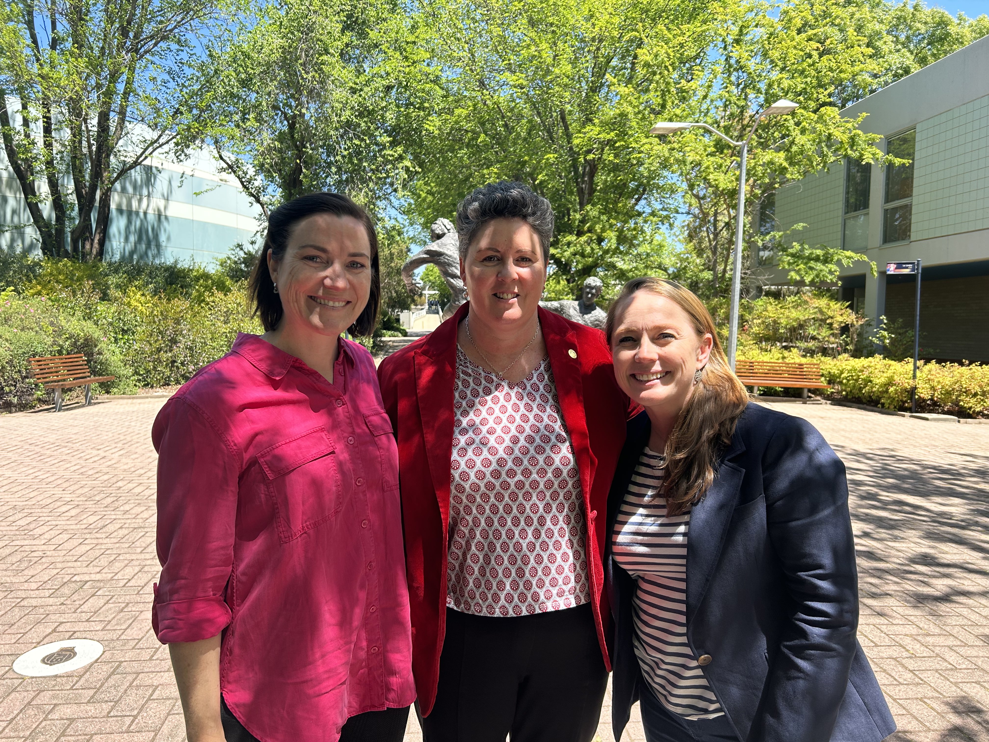 Australia's three Chefs de Mission Anna Meares, Petria Thomas, and Kate McLoughlin